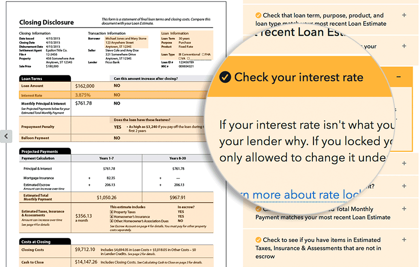 Closing form explainer screenshot